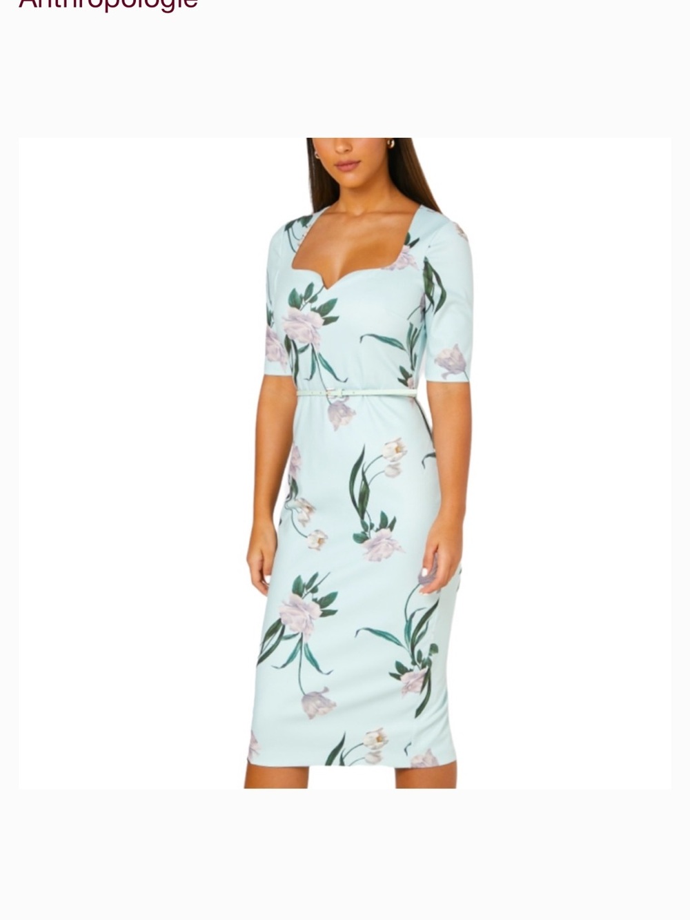 Nwt Ted Baker London Magieyy Elderflower 2 / XS Floral Midi Dress #G4